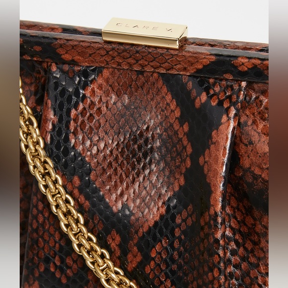 Snakeskin clutch by Clare V - Picture 4 of 6